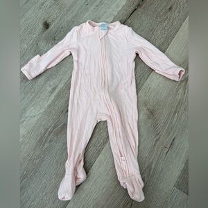 Lou Lou Pink Ribbed Footed One-Piece